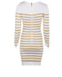 Balmain Striped Button Detail Dress, back view