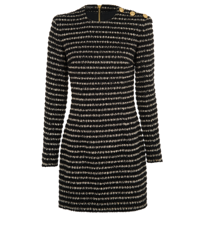 Balmain Striped Sparkle Tweed Dress, &pound;190, Clothing, Cotton/Polyester (Polymer)/Tweed, Front view
