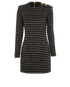 Balmain Striped Sparkle Tweed Dress, &pound;190, Clothing, Cotton/Polyester (Polymer)/Tweed, Front view