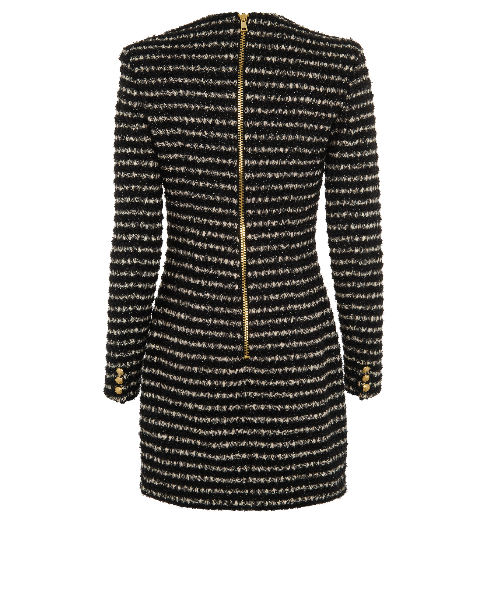 Balmain Striped Sparkle Tweed Dress, &pound;190, Clothing, Cotton/Polyester (Polymer)/Tweed, Back view