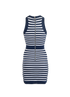 Balmain Striped Sleeveless Dress, back view