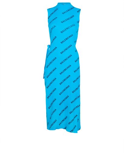 Balenciaga Ribbed Logo Dress, front view