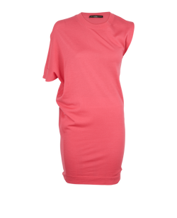Balenciaga Asymmetrical Mini Dress, Wool, Pink, UK8, 3*