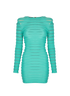 Balmain Striped Long Sleeves Dress, front view