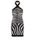 Balmain Zebra Printed Halter Neck Dress, front view