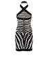 Balmain Zebra Printed Halter Neck Dress, back view