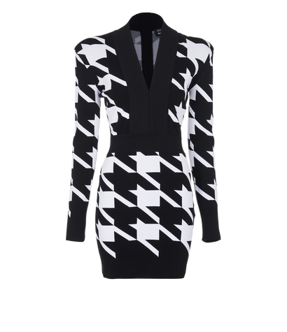 Balmain Houndstooth Mini Dress, front view