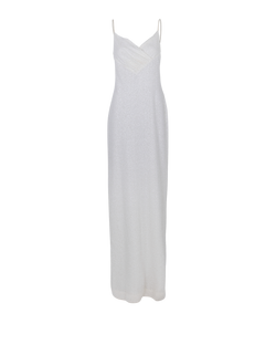 Balmain Sequin Maxi Dress, Polyester, White, UK10, 2*