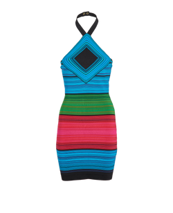 Balmain Mini Striped Dress, Viscose, Multi, UK6, 3*