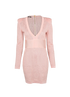 Balmain V-Neck Bodycon Dress, £350, Clothing, Pink, Viscose, Front view