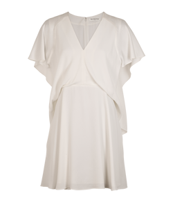 Balenciaga Ruffle Mini Dress, Acetate/Viscose, White/Viscose, UK14, 2*