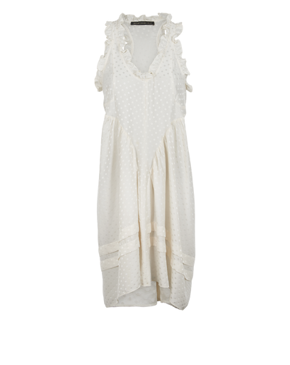 Balenciaga Ruffled Polka Dot Sleeveless Dress, &pound;140, Clothing, White, Silk, Front view