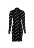 Balenciaga Logo Long Sleeve Dress, front view