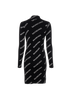 Balenciaga Logo Long Sleeve Dress, back view
