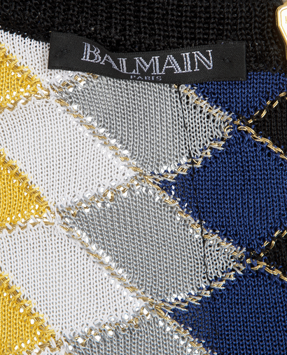 Pre-loved Balmain Geometric Knitted Halter-Neck Dress - £650