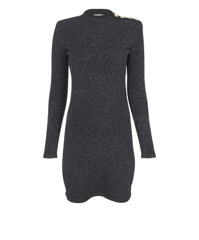 Balmain Shimmer Bodycon Dress, front view