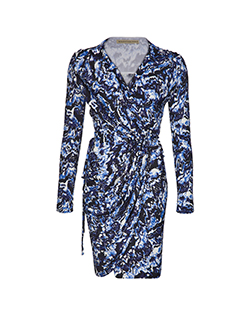 Balenciaga Long Sleeve Wrap Dress, Rayon, Purple, UK 10