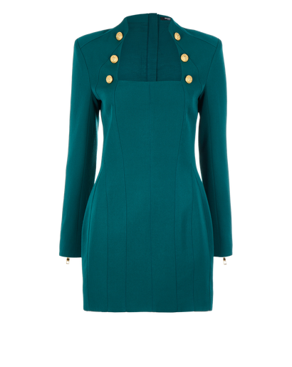 Balmain Square Neck Mini Dress, front view