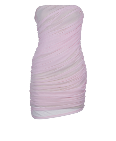 Balmain Strapless Pleated Mini Dress, front view