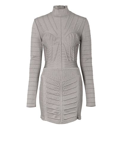 Balmain Bodycon Dress, £350, Clothing, Grey, Viscose, Front view