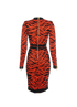 Balmain Tiger Print Bodycon Dress, back view