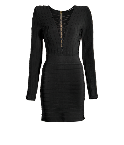 Balmain Lace Up Mini Dress, front view