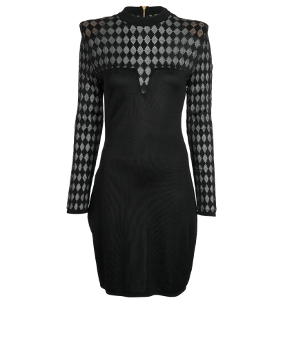 Balmain Mini Dress, &pound;220, Clothing, Black, Viscose, Front view