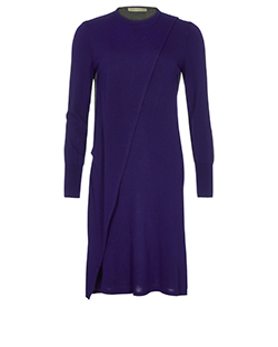 Balenciaga Two Tone Wrap Dress, wool, purple/grey, 10,2*