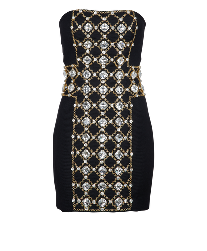 Balmain Embellished Tube Mini Dress, front view