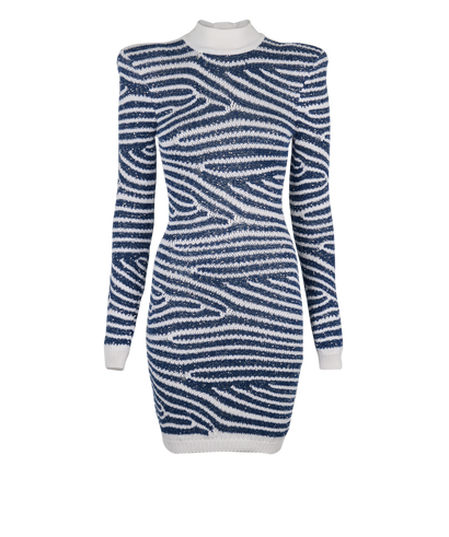 Balmain Sequin Embellished Striped Dress, front view