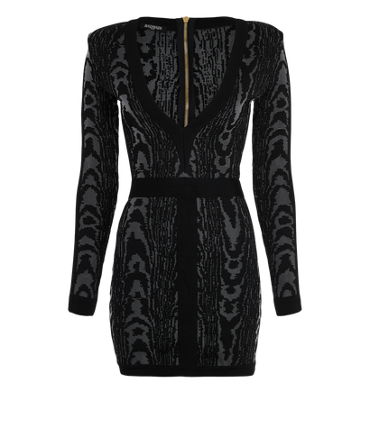 Balmain Patterned V Neck Dress, front view