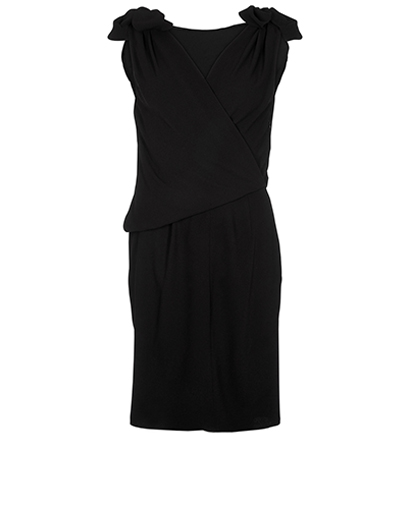 Prada Black Bow Shoulder Dress, front view
