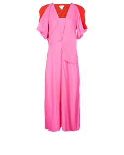 Bottega Veneta Pre Fall 2020 Jersey Midi Dress, viscose, pink/red, 10, 3*