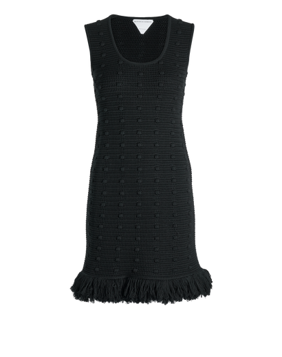 Bottega Veneta Tasseled Sleeveless Dress, &pound;250, Clothing, Black, Cotton, Front view