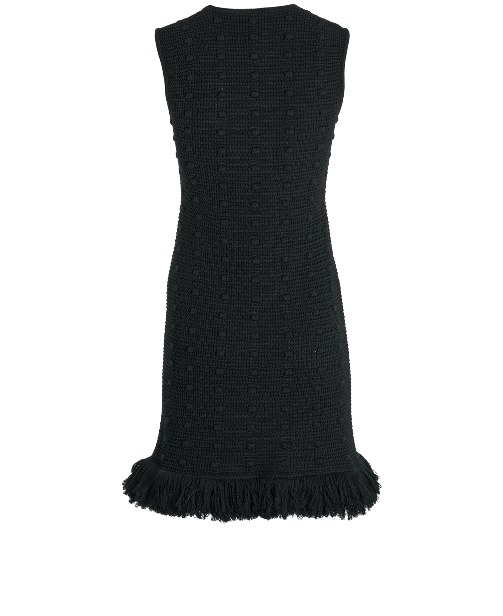 Bottega Veneta Tasseled Sleeveless Dress, &pound;250, Clothing, Black, Cotton, Back view