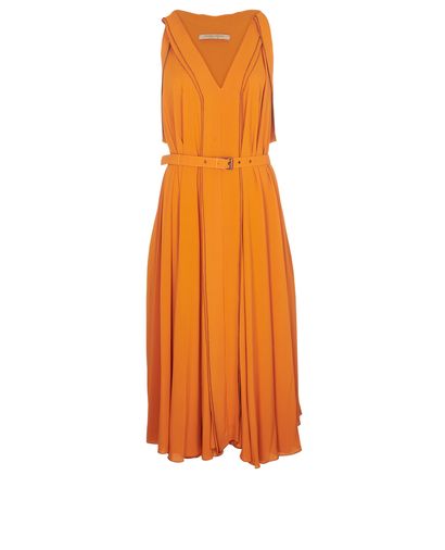 Bottega Veneta Pleated Belted Dress, front view