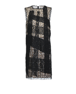 Bottega Veneta Lace & Polka Dot Dress, Cotton/Viscose, Black, UK8, 1*