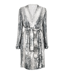 Burberry Sequinned Dress, Polyester/Silk, White/Green, UK10, DB, 3*