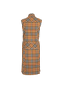 Burberry Check Print Tie-Neck Sleeveless Dress, &pound;195, Clothing, Beige, Cotton, Back view