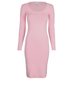 Burberry TB Logo Motif Stretch Dress, Viscose/Nylon, Pink, Sz XS, 3*