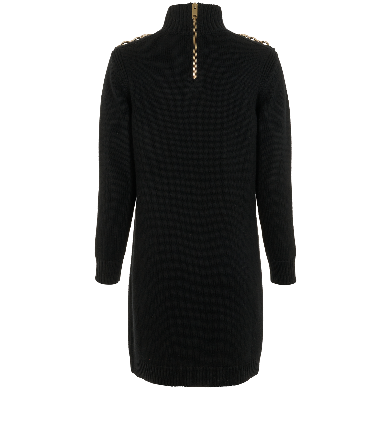 Burberry Chain Turtleneck Knit Dress, &pound;120, Clothing, Black, Wool, Back view