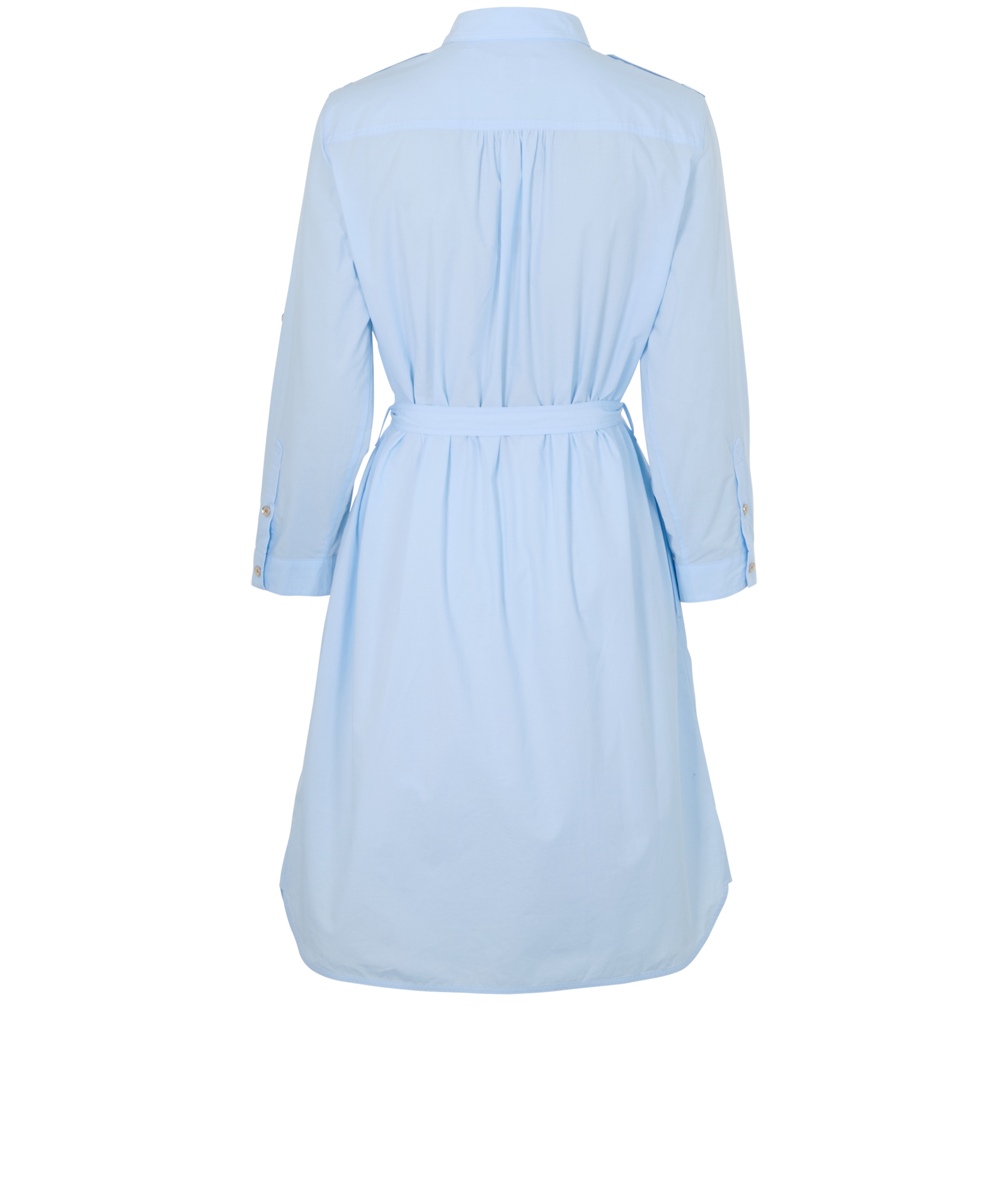 Burberry Belted Shirt Dress, &pound;220, Clothing, Blue, Cotton, Back view
