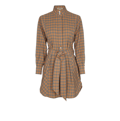 Burberry Check Belted Shirt Dress, front view