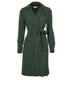 Burberry Wrap Dress, Silk, Green, UK6, 3*