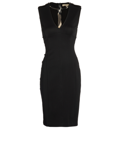 Burberry V Neck Fitted Dress, front view