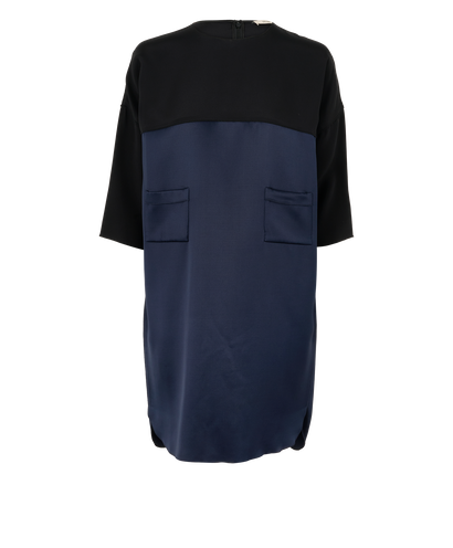 Celine Block Tunic Dress, &pound;80, Clothing, Black/Navy, Silk, Front view