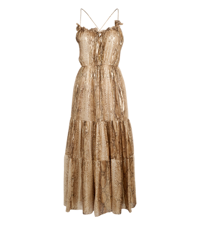 Celine Snake Print Dress, &pound;250, Clothing, Beige/Cream, Silk, Front view