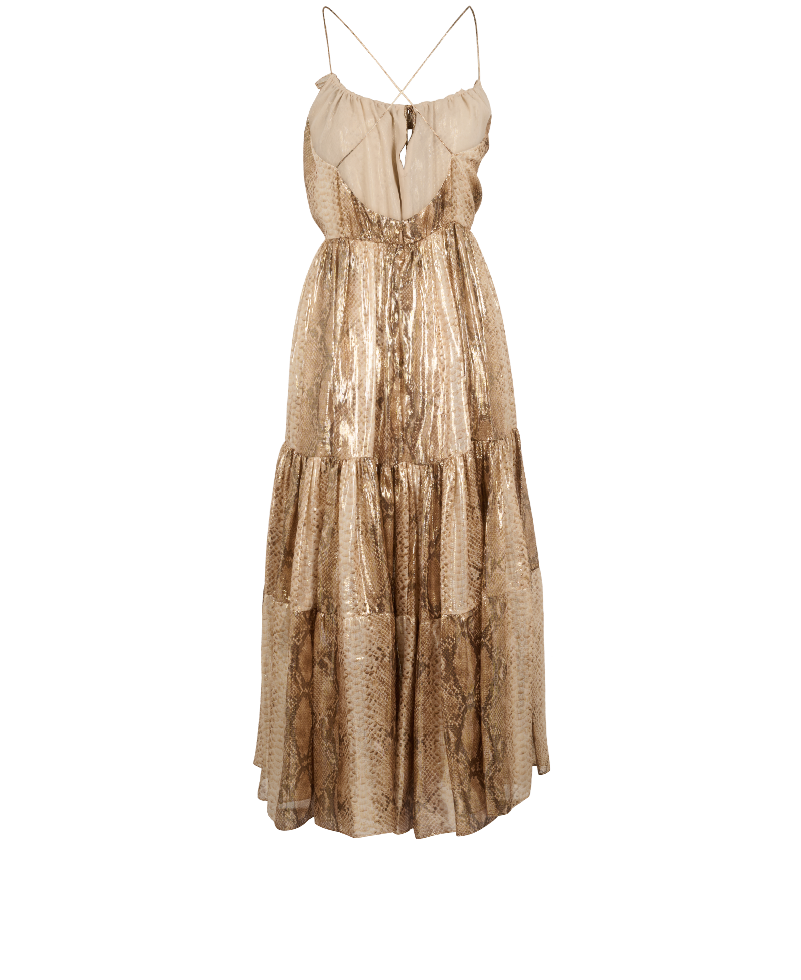 Celine Snake Print Dress, &pound;250, Clothing, Beige/Cream, Silk, Back view