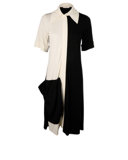 Celine Pre-Fall 2017 Two-Tone Dress, Viscose, Black/ Cream, UK10, 3*