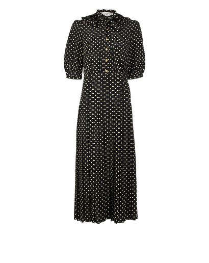 Celine Polka Dot Pleated Dress, front view